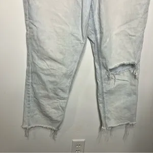 American Eagle Outfitters light‎ wash mom jeans distressed women’s size 18 thumbnail 2