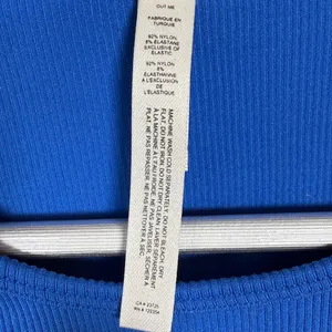 The Group BABATON Aritzia Contour Blue Long Sleeve Crew Crop Top W2258 Sz L thumbnail 4