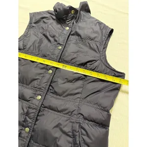 Lands End Womens Navy Blue Down Puffer Vest Snap Front‎ Quilted Size M 10-12 thumbnail 3