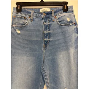 Abercrombie & Fitch Curve Love Ultra High Rise Ankle Straight Distressed 26 LONG thumbnail 5