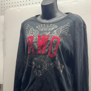 RWD Affliction Style Long Sleeve Grunge Top thumbnail 4