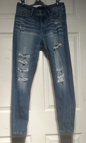 Buckle Light Blue Distressed Skinny Jeans thumbnail 1