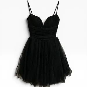 House of CB Princess Black‎ Tulle Mini Dress S Fuller Cup Tall Corset LBD thumbnail 3