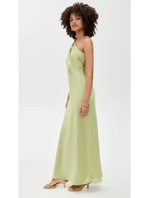 Veronica Beard Tanya Taylor Stassi Dress in Light Parakeet 8 Womens Long Satin Maxi Gown thumbnail 3