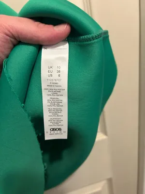 ASOS Design Green Mini off the shoulder dress - size 6 thumbnail 3