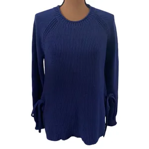 J Crew navy side-tie Crewneck elongated sweater size M thumbnail 18