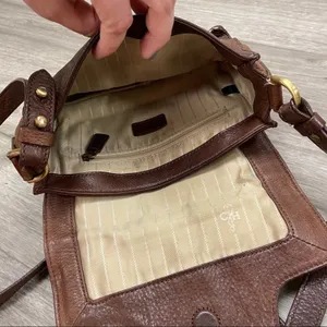 Cole Haan Emma Brown Pebbled Leather Crossbody Flap Bag thumbnail 9