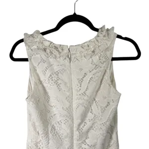 Lilly Pulitzer Kiera Shift Dress White Lace Pearl Ruffle Bride‎ Preppy Womens 0 thumbnail 9