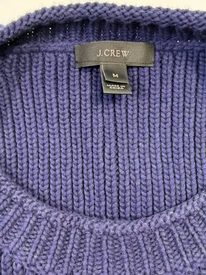 J. Crew Cotton Blend Navy Crewneck Sweater with Side Ties thumbnail 7