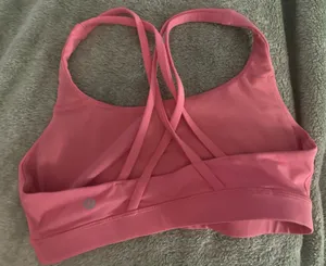 lululemon athletica Coral Pink energy Strappy Sports Bra thumbnail 1