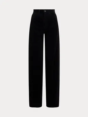 NWOT Polo Ralph Lauren Cotton Corduroy Wide-Leg Pant | Size: 10 | Black thumbnail 3