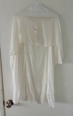 White Sheer Asymmetrical Cape thumbnail 1