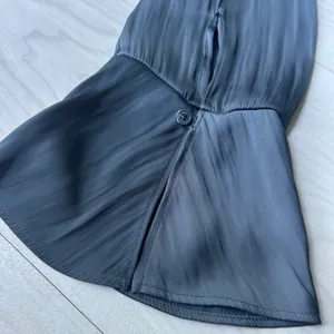 A New Day Blue Satin Blouse Top Career Wear Flowy Boho Size Small thumbnail 5