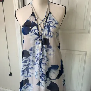 Show‎ me Your Mumu Logan lace up floral blue maxi dress Bouquet Blue thumbnail 6