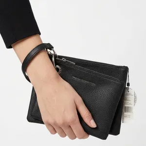 French Connection Lara Pebble Double Slim Pouches Wristlet Black thumbnail 1
