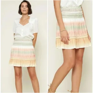 Anthropologie‎ Current Air XS Ombre Smocked Mini Skirt Boho Flowy 2050126-1 thumbnail 3