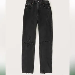 Abercrombie & Fitch The 90s Straight Ultra High Rise Jeans‎ Black Distressed thumbnail 10