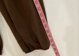 Francesca’s Small Brown Half Zip Jumpsuit Jogger Lounge Utility Romper thumbnail 6