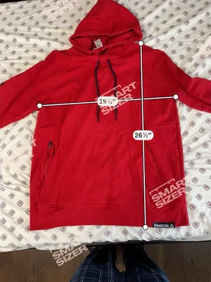 Reebok Fleece Hoodie, Red Drawstring Pockets black logo collared womens medium thumbnail 3