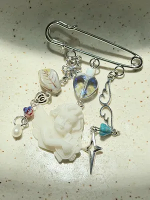 Handmade Czech glass beads mix bag charm👼🌀🩵 thumbnail 4
