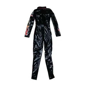 Dreamgirl Racing Flame Checkered Zip Costume Jumpsuit Womens Small thumbnail 4