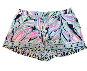 Lilly Pulitzer Shorts Katia High Tide Dancing Lady Flowy Lounge Lg thumbnail 1