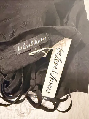 NWT For Love And Lemons Janet Black Mini Dress Cocktail Size Small S thumbnail 4