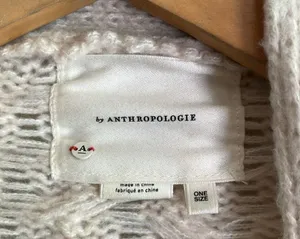 Anthropologie Embellished Pearl Open Cream Cardigan thumbnail 6
