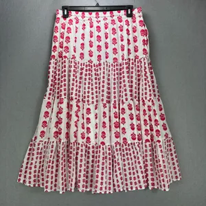 NWT Philosophy Maxi Skirt Large Red/White Floral Tiered Boho Festival Peasant thumbnail 3
