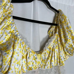 NWT For Love And Lemons Daffodil X Victoria’s Secret Mini Dress Yellow Floral S thumbnail 9