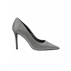 Mango Rhinestone Embellished Pointed Toe Satin Heel Pump Gray Size 39/ 8.5 thumbnail 3