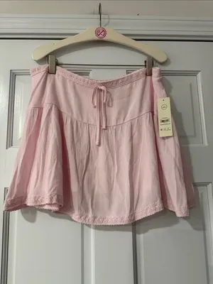 No Boundaries Light Pink Women's Peplum Tiered Mini Skirt Size L thumbnail 5