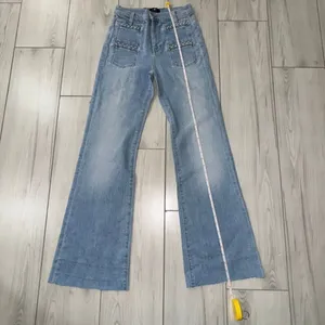 NWOT 7 For All Mankind Braided Denim‎ Flare Jeans Wide Leg Women's Size 26 Light thumbnail 8