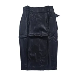 GRACIA‎ NWT Faux Leather Wrap Midi Skirt Black Tie Waist Pencil Skirt Size Large thumbnail 3