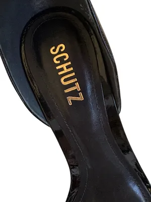 NWOT SCHUTZ Leather Ciara Gold Heel Stiletto Sandals Black Size 8.5 thumbnail 7