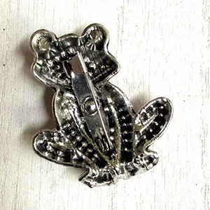 Pink Rhinestone Frog Brooch Pink thumbnail 4