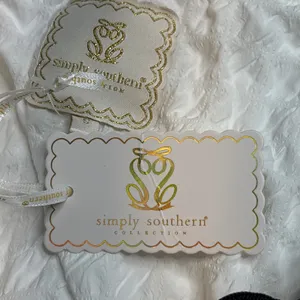 Simply Southern White Seersucker Pajama Set Short Sleeve Black Trim‎ Small NWT thumbnail 15