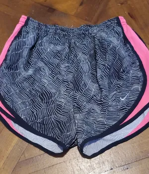Nike Women's Black Shorts with Pink Side Panels and Wave Print thumbnail 1