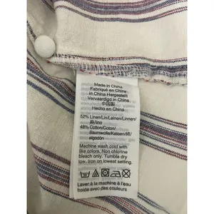 Madewell Agency Button Front Top in Sarasota Stripe Ivory Size Medium Tie Hem thumbnail 10
