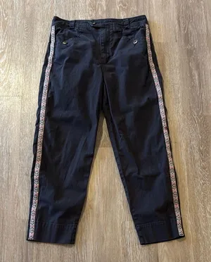 Anthropologie Boho Aztec Tapestry Tapered High Waisted Black Pants Sz 6 thumbnail 5