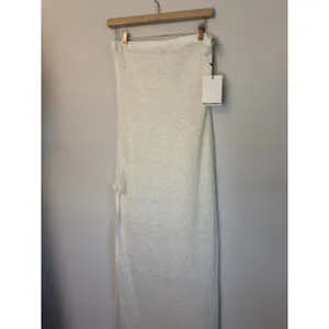Reformation Jasmine Knit Maxi in White Ivory Sheer Side Slit Coverup Dress 8 NWT thumbnail 8