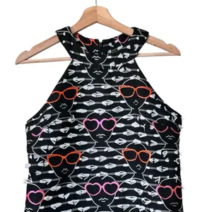 Hutch Dress Women Small Black White novelty print Sunglasses Shift halter Dress thumbnail 9
