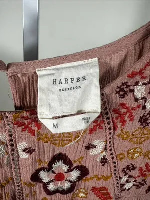 177 Harper Heritage- Dusty Rose Embroidered Long-Sleeve Peasant Top thumbnail 2