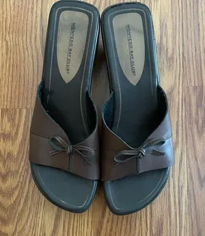 Montego Bay Club Wedge Slip On Slides Size 10 Color Brown thumbnail 2