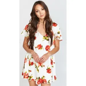 Show Me Your Mumu Kylie Mini Dress Rosa Bonita V-neck draped sleeve lined Sz XS‎ thumbnail 2