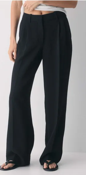 Aritzia Wilfred The Effortless Pleated Black Trouser Pant Size 8 thumbnail 1