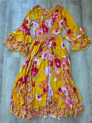 Free People Whimsical Fairy Penny Printed Maxi Bodysuit S thumbnail 4