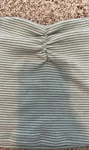 Full Tilt Green and White Striped Tube Top thumbnail 4