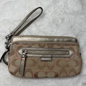 COACH Silver Pink Wristlet thumbnail 1
