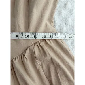 ASTR the Label Sand Beige Bow Back Apron Gathered Skirt Cottagecore Midi Dress M thumbnail 8